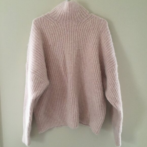 Lululemon Alpaca Wool-Blend Funnel-Neck Sweater Pink Mist Women's Size L - Picture 7 of 11
